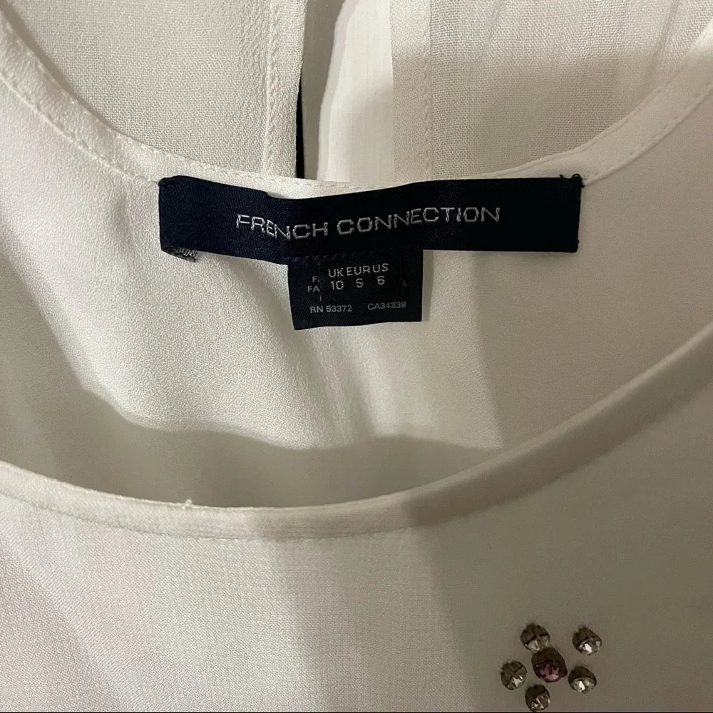 NWOT French Connection Sleeveless Beaded Top - Picture 4 of 5